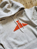 Heather White/Orange Logo Hoodie