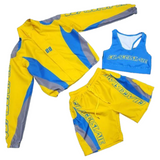 Womens Crop State Track Bundle (Jacket Bra Shorts)