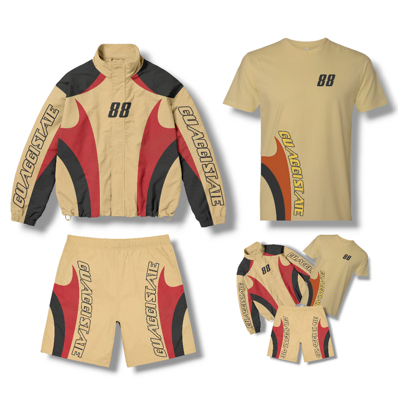 3-Piece State Track Short Set - Hot Sand