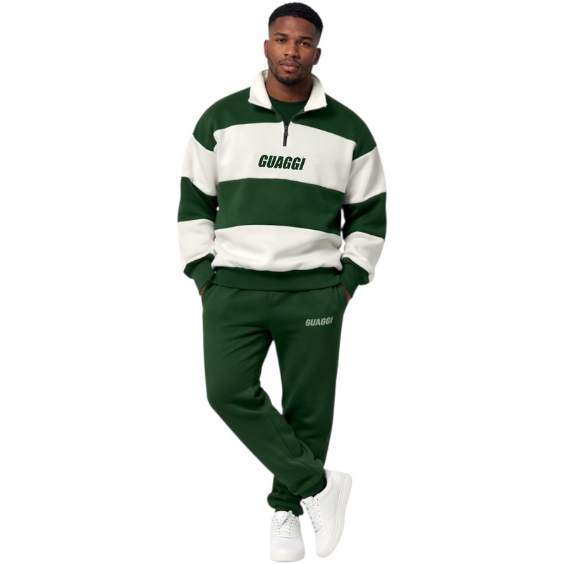 1/4 Zip Rugby Set - Forest Green