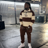 1/4 Zip Rugby Set - Coffee